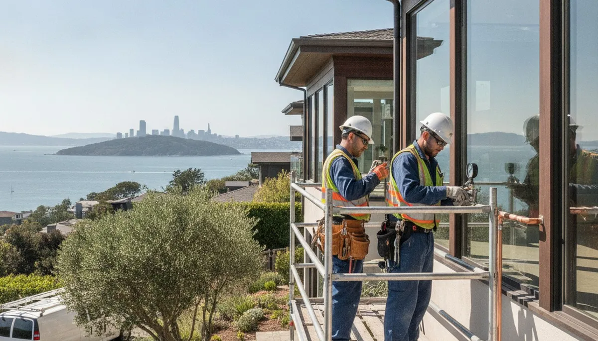 San Francisco, CA plumbing repair team fixing a residential pipe leak