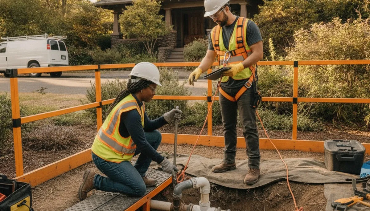 San Francisco, CA plumber repairing a pipe for a plumbing service call