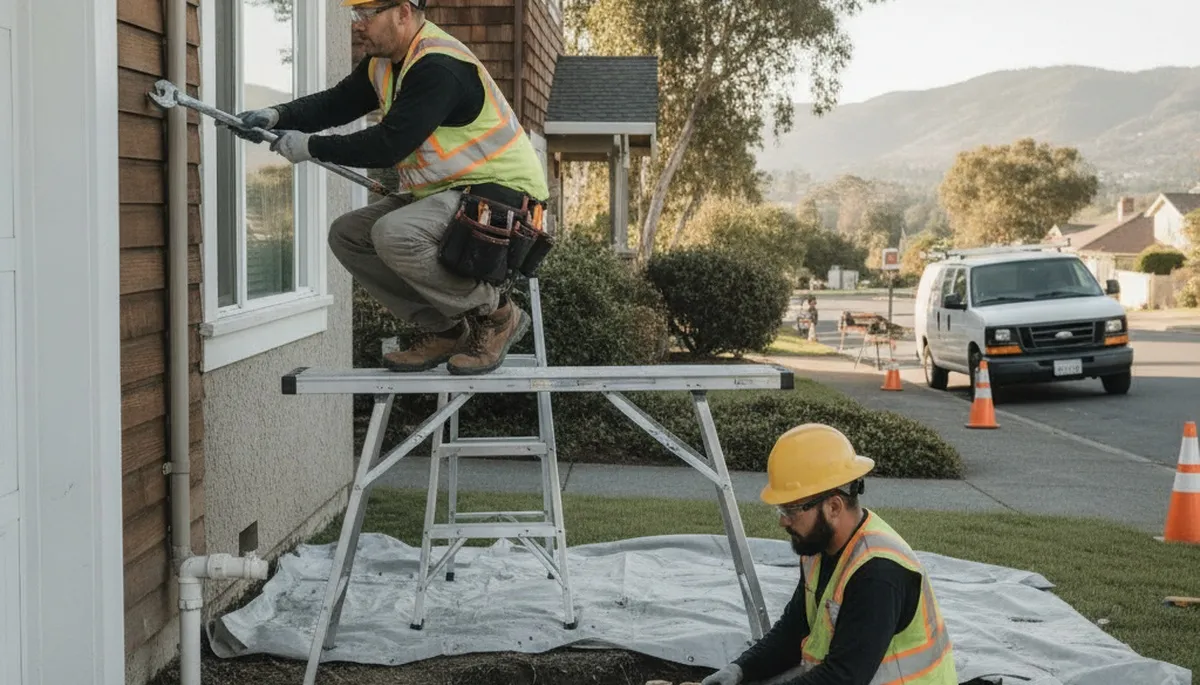 San Francisco, CA plumber repairing a leak for a plumbing service customer