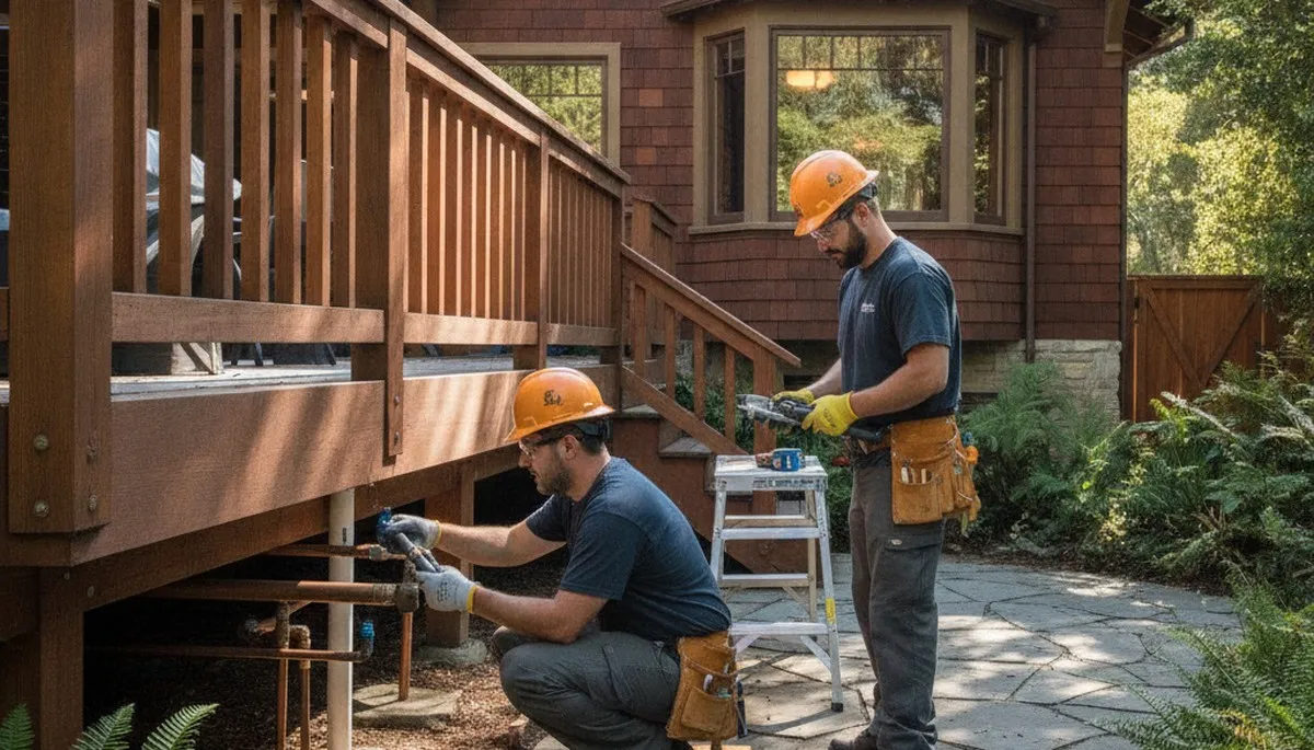 San Francisco, CA plumber repairing a residential pipe leak for a local plumbing service