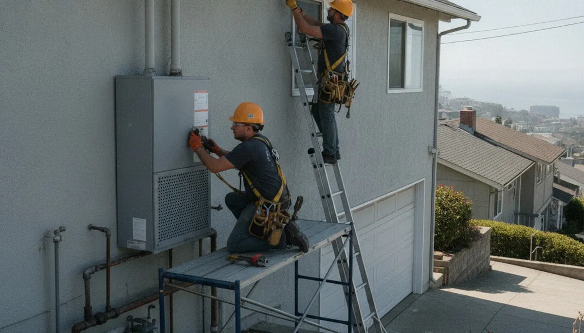San Francisco, CA plumber repairing a pipe for residential plumbing service
