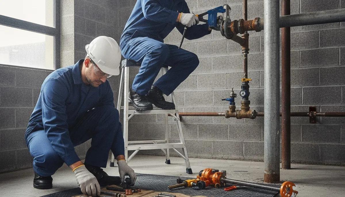 San Francisco plumber repairing a home pipe for plumbing repair service