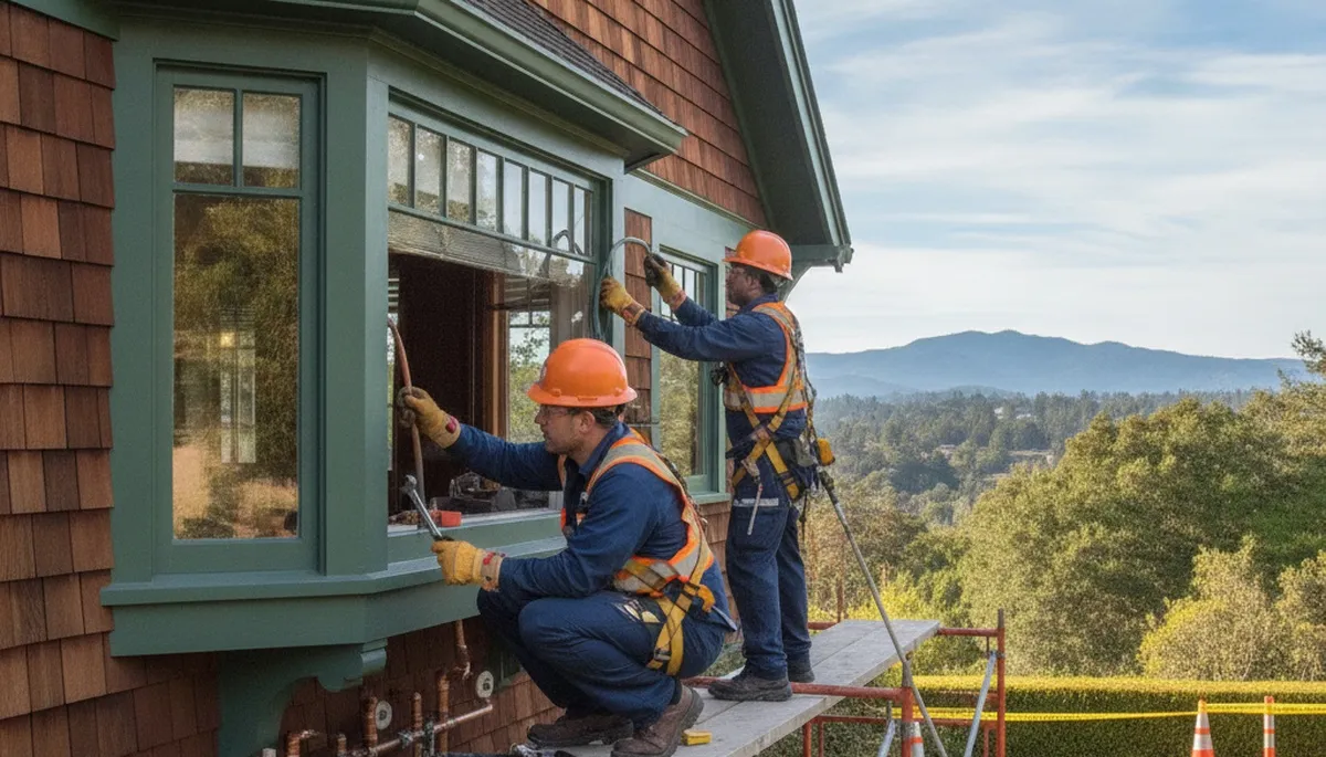 San Francisco, CA plumbing repair team inspecting pipes for leak detection and service repair