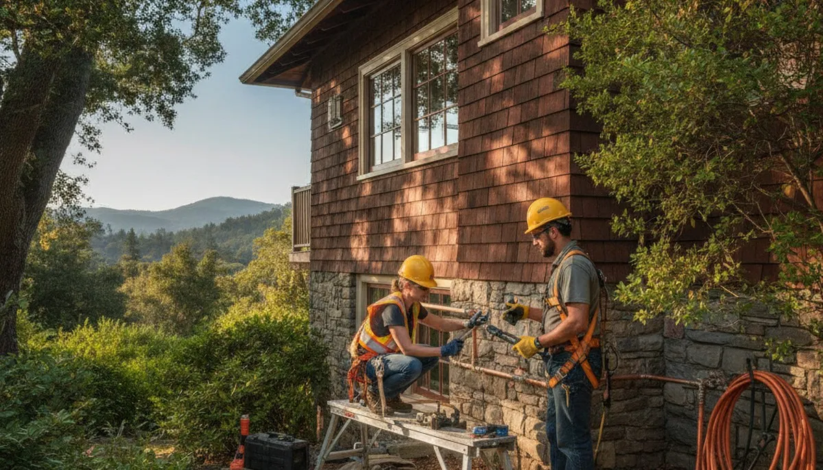 San Francisco, CA plumber repairing a residential plumbing leak with professional tools