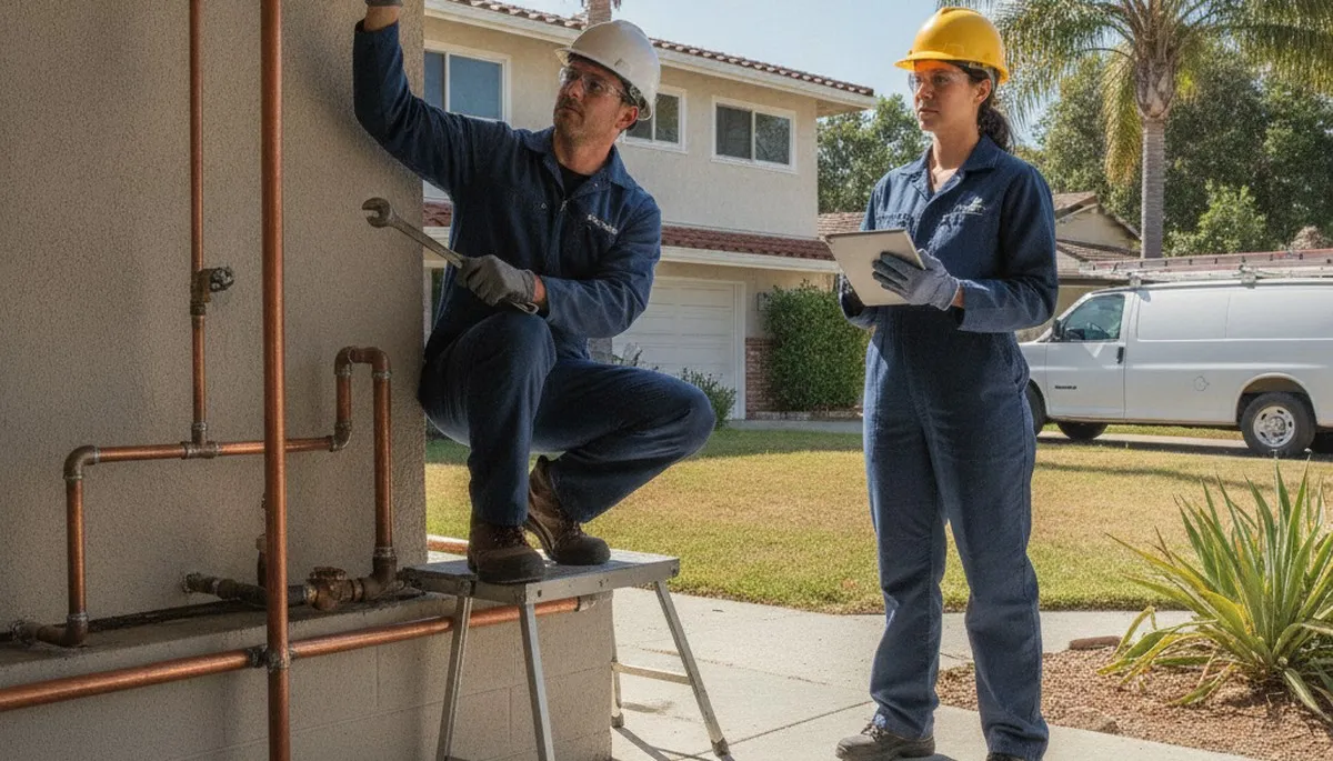 San Francisco, CA plumber repairing a residential pipe for plumbing service expertise