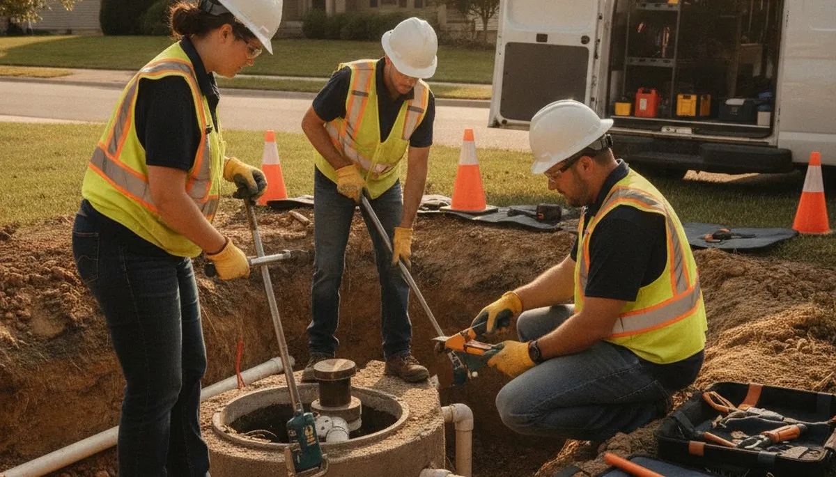 San Francisco, CA plumber inspecting septic repair service for home plumbing issues