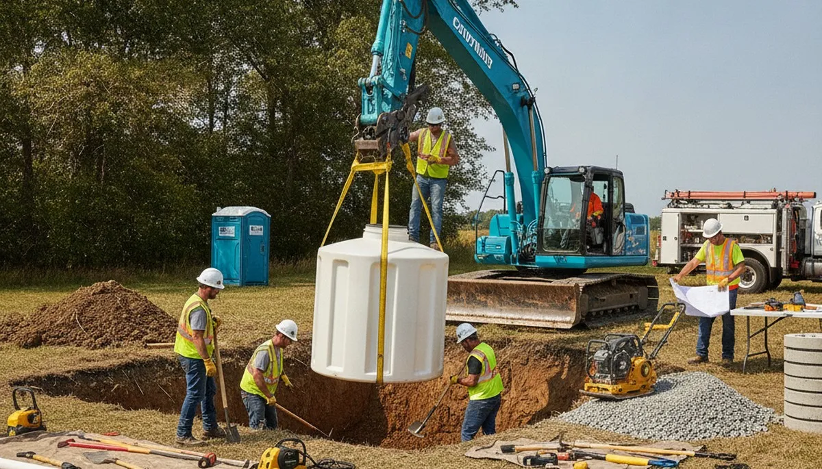 San Francisco plumber installing a septic tank for a residential home from On Call Plumbers