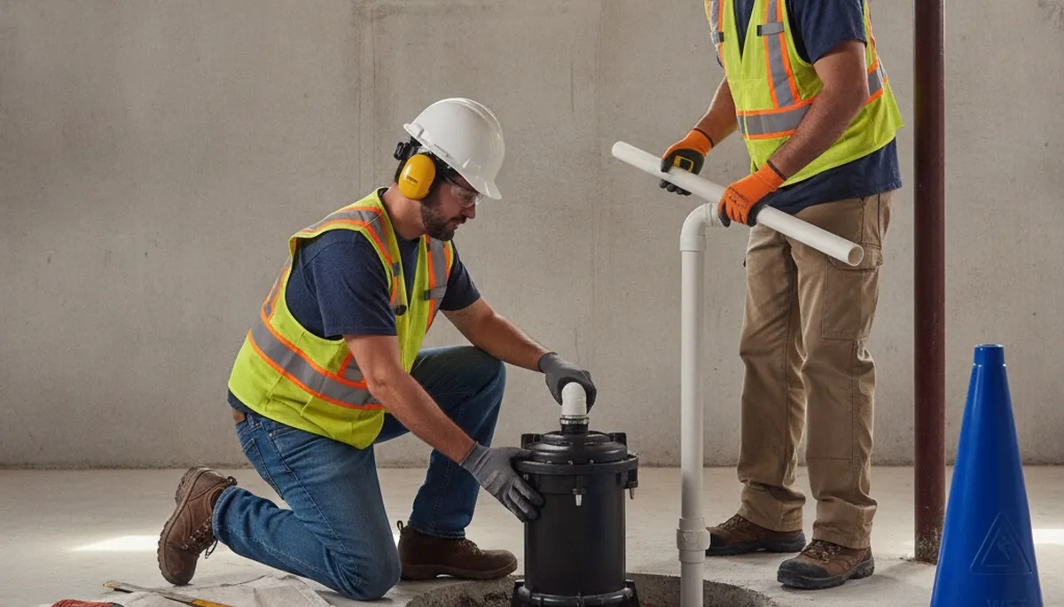Sump pump installation by San Francisco plumber for home water intrusion protection