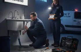 24/7 emergency plumbing service widget for San Francisco, CA plumbing repair homepage
